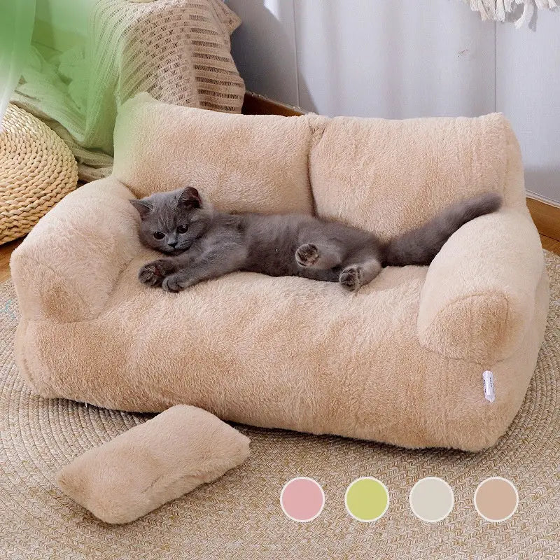 Luxury Cat Bed Sofa Winter Warm Cat Nest Pet Bed For Small Medium Dogs Cats Comfortable Plush Puppy Bed Pet Supplies - Image #1