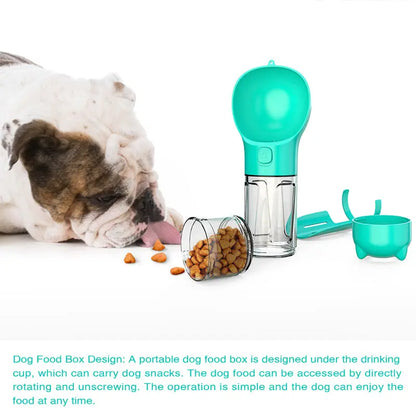Pet Water Bottle Feeder Bowl Garbage Bag Storage Portable Pet Outdoor Travel 3 In 1 Dog Water Bottle - Image #3