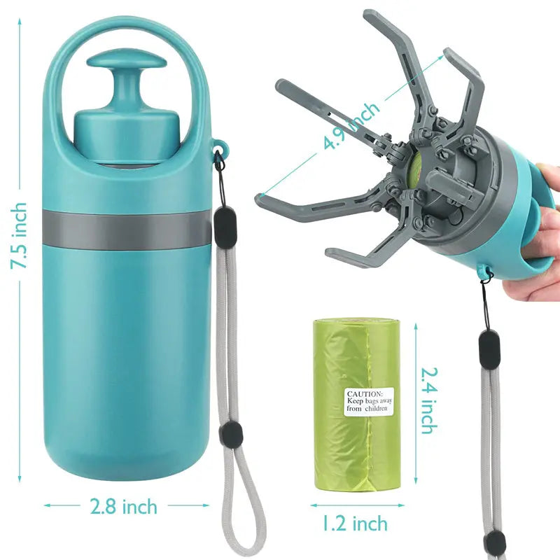 Portable Lightweight Dog Pooper Scooper With Built-in Poop Bag Dispenser Eight-claw Shovel For Pet Toilet Picker Pet Products - Image #8