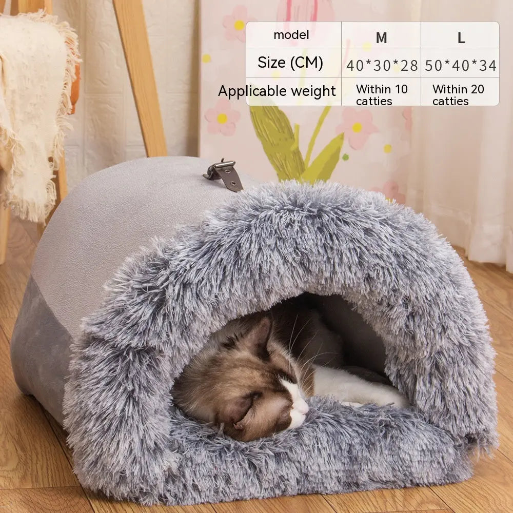 New Splice Portable Pet Nest Portable Autumn And Winter Warm Dog Nest Moisture-proof Long Fur Cat Nest Cross Border Pet Nest - Image #3