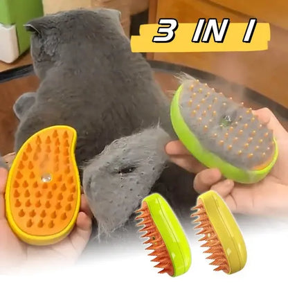 3 In 1 Cat Steam Brush Dogs And Cats Pet Electric Spray Massage Comb Brush For Massage Pet Grooming Cat Hair Brush For Removing - Image #1