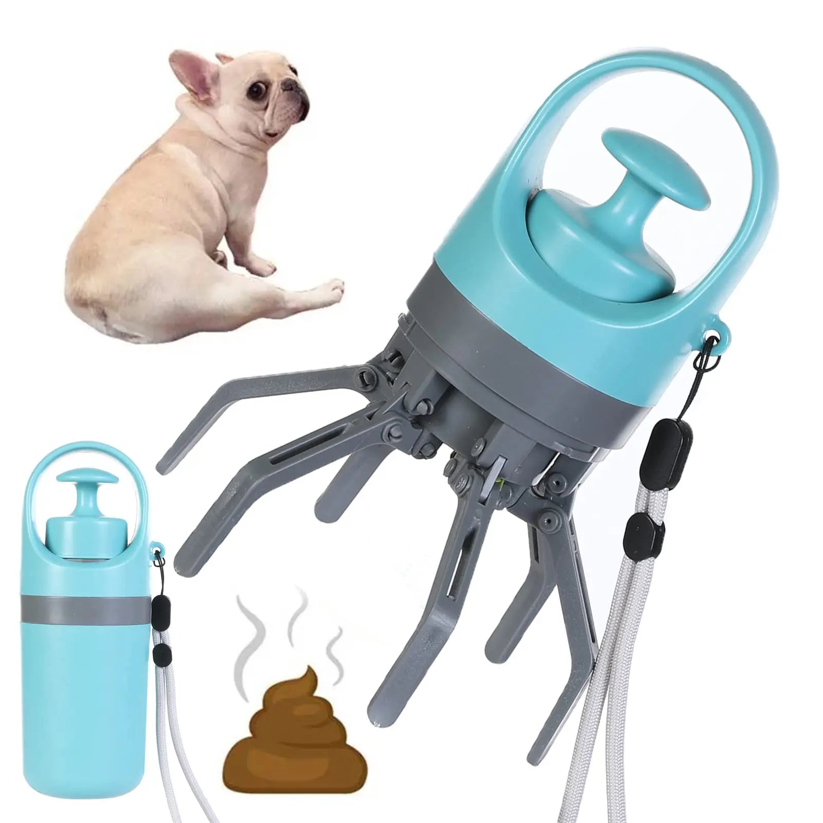 Portable Lightweight Dog Pooper Scooper With Built-in Poop Bag Dispenser Eight-claw Shovel For Pet Toilet Picker Pet Products - Image #1
