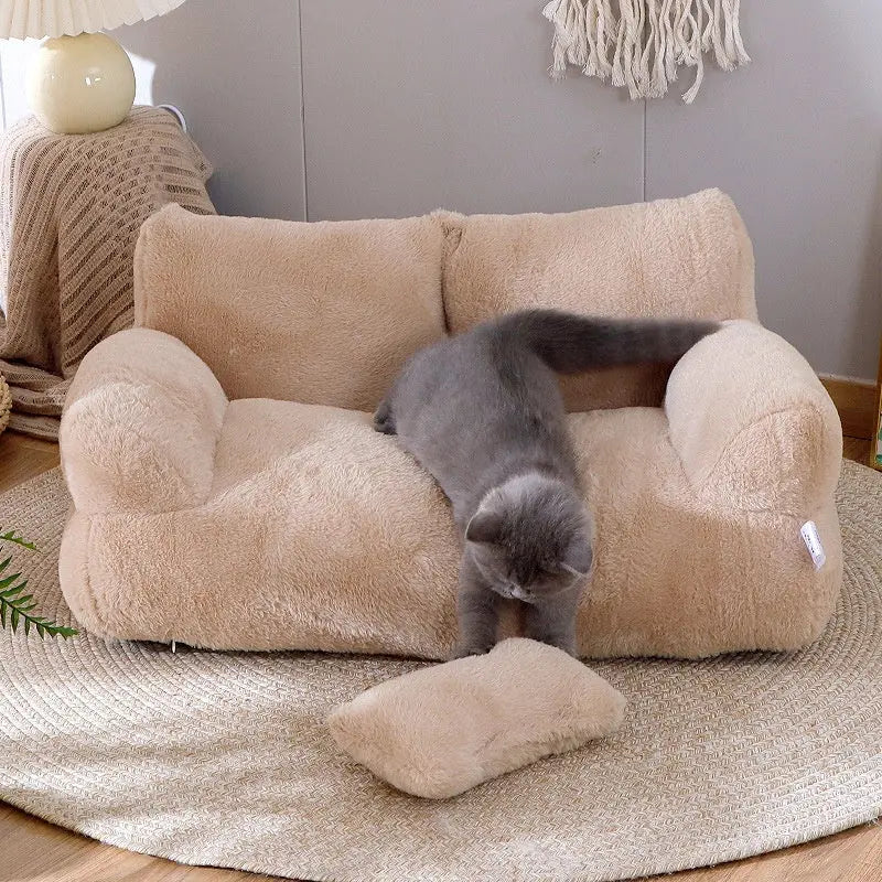 Luxury Cat Bed Sofa Winter Warm Cat Nest Pet Bed For Small Medium Dogs Cats Comfortable Plush Puppy Bed Pet Supplies - Image #7