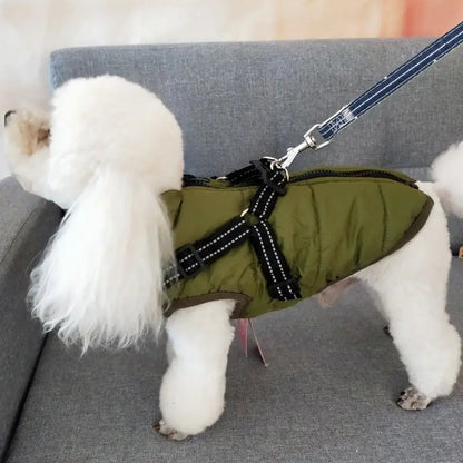 Waterproof Dog Clothes Winter Dog Coat With Harness Warm Pet Clothing Big Dog Jacket Chihuahua Labrador Coat Costume - Image #6