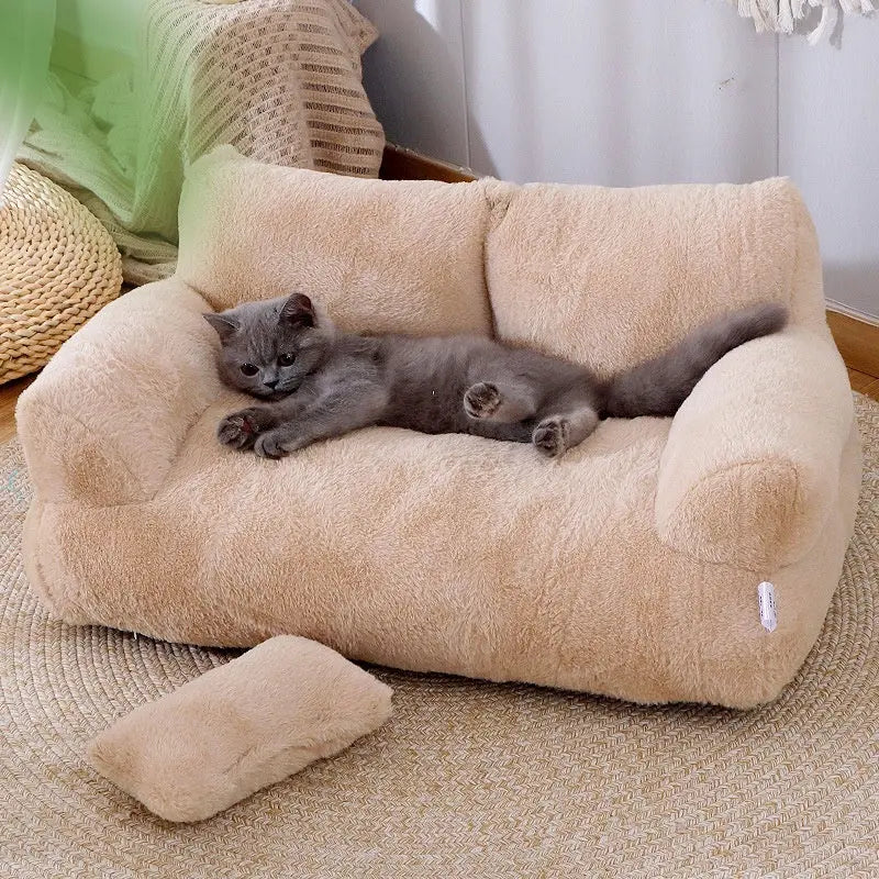 Luxury Cat Bed Sofa Winter Warm Cat Nest Pet Bed For Small Medium Dogs Cats Comfortable Plush Puppy Bed Pet Supplies - Image #2