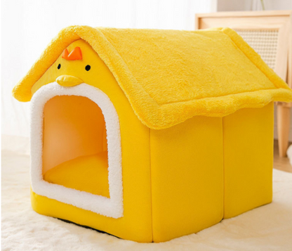 Foldable Dog House Pet Cat Bed Winter Dog Villa Sleep Kennel Removable Nest Warm Enclosed Cave Sofa Pets Supplies
