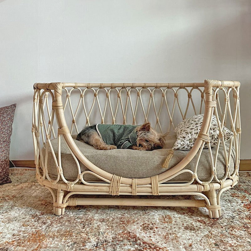 Pet Bed Handmade Rattan Woven Pet Bed Sofa For Dogs