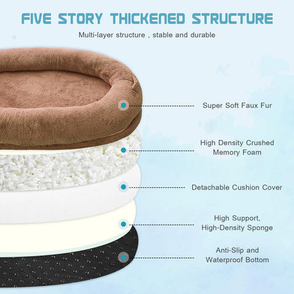 Dog Beds For Humans Size Fits You And Pets Washable Faux Fur Human Dog Bed For People Doze Off Napping Orthopedic Dog Bed