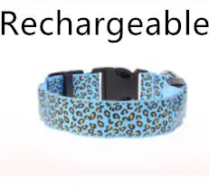 LED Dog Collar Safety Adjustable Nylon Leopard Pet Collar - Image #4