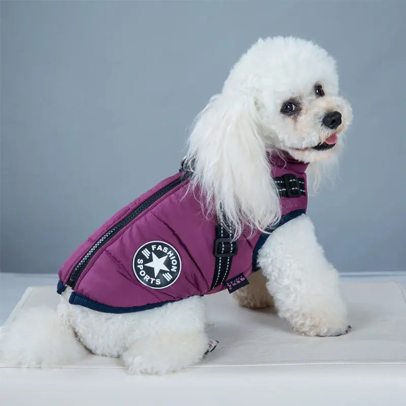 Waterproof Dog Clothes Winter Dog Coat With Harness Warm Pet Clothing Big Dog Jacket Chihuahua Labrador Coat Costume - Image #4